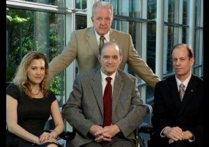 Lawyer Jesselyn Radack, left, with whistle-blowers J. Kirk Wiebe, standing; William Binney, center; and Thomas Drake.(Photo: H. Darr Beiser, USA TODAY) 