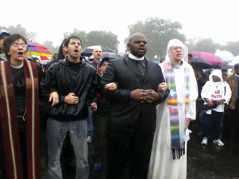 Clergy Protest in Ferguson leading to 20 arrests — October, 2014 — Photo Credit Associated Press