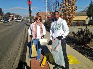 @ryanjreilly tweeted-Terrence Williams, 23, has been out here cleaning up since 7 a.m. #Ferguson 