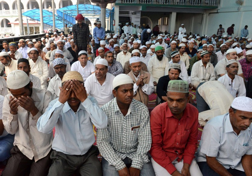 Nepalese Muslims offer the first Friday prayers of Ramadan at The Kashmiri Mosque in Kathmandu. Prakash Mathema / Getty Images 